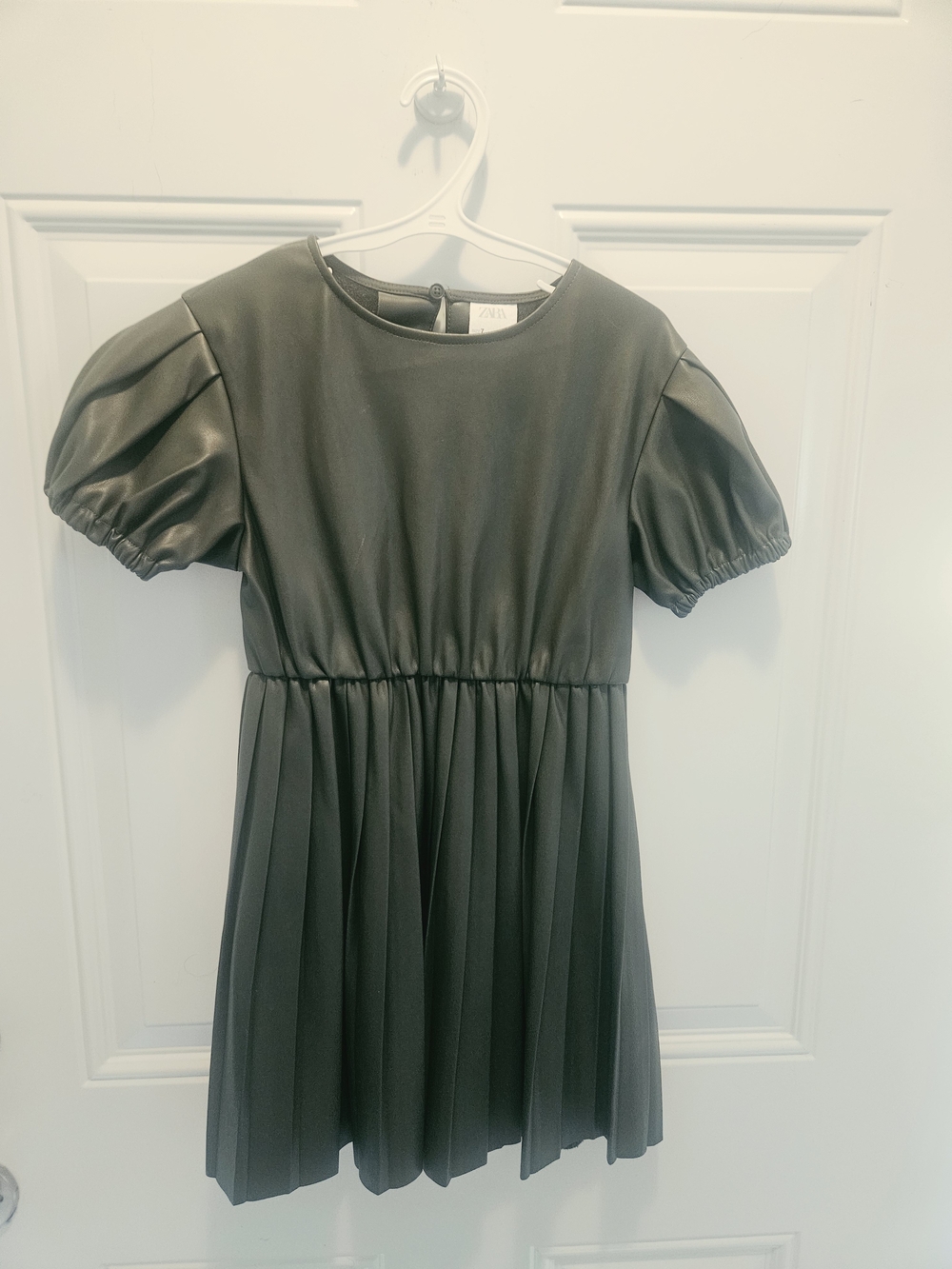 Zara Girls Green Faux Leather Dress